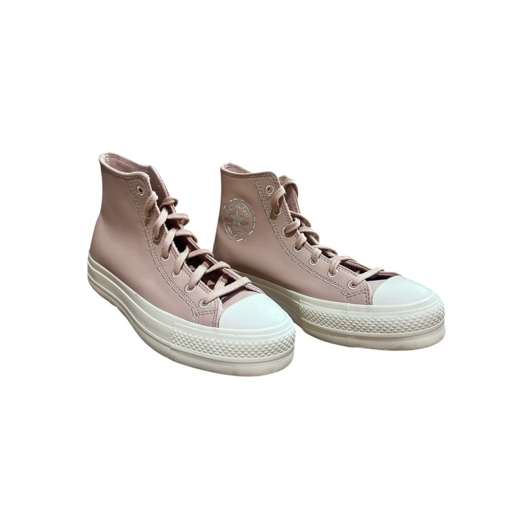 Converse Chuck Taylor All Star Platform High Pink Bold Stitch Leather Size 8.5